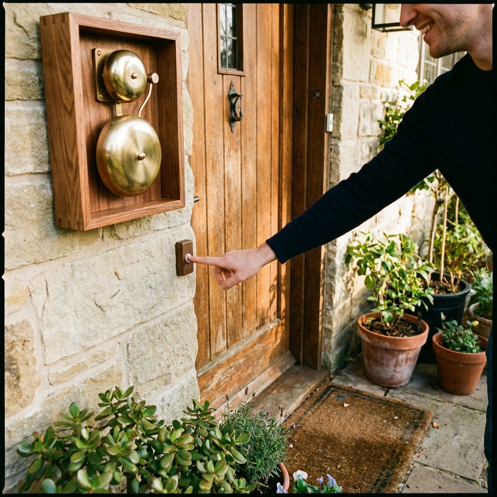 Wireless Door Chime with Brass Bell