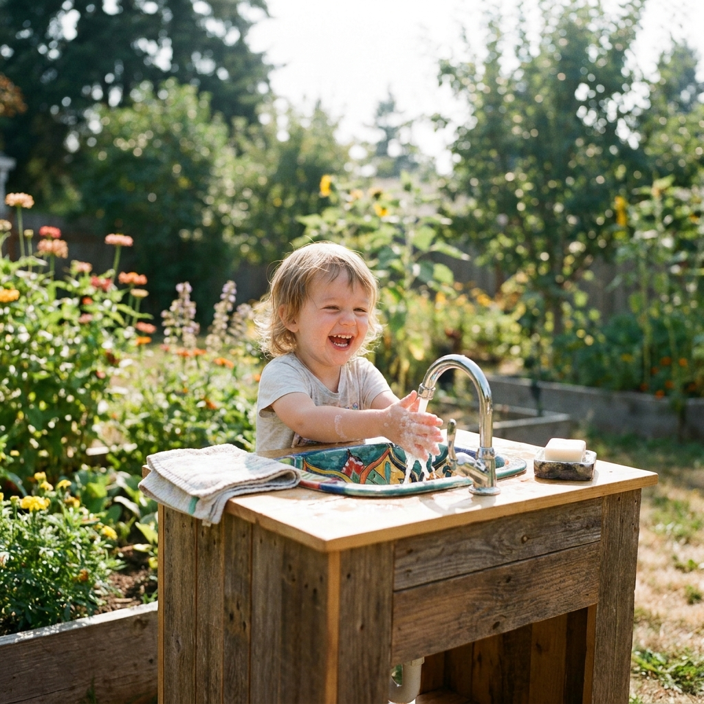 Children's Standing Outdoor Sink