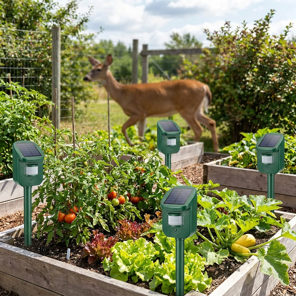 Solar Ultrasonic Deer Repeller 4-Pack